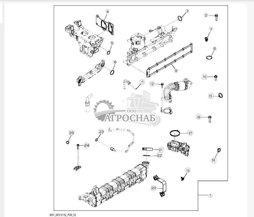 9901 Комплект прокладок двигателя (23) 